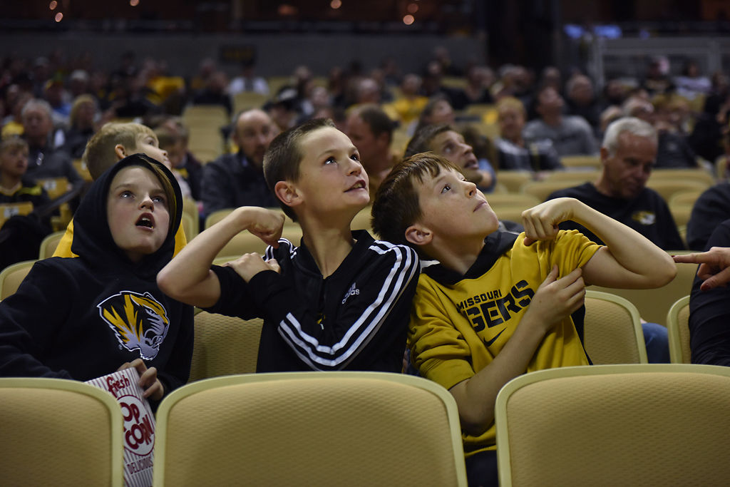 Caden Shea, Quinn Shea and Alex Lovewell pose for the Flex Cam